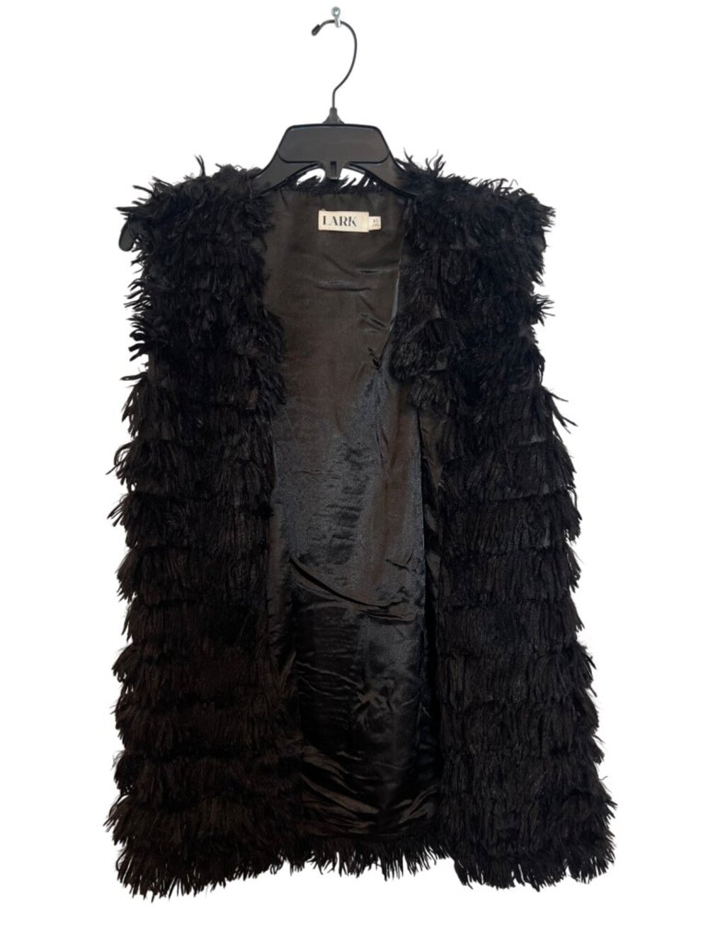 Lark Black Faux Fur Vest XS Womens